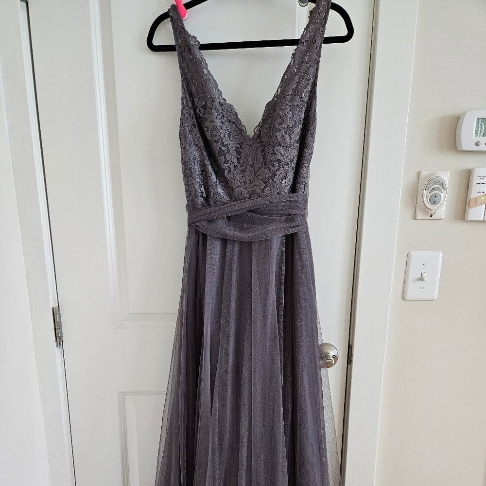 Elegant Lace Wedding Dress in Gray